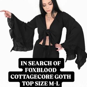 IN SEARCH OF FOXBLOOD Cottagecore Goth Bell Sleeve Top SIZE M-L
